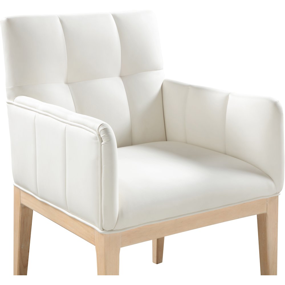 Adrian Cream Vegan Leather Dining Arm Chair, Set of 2. Picture 5