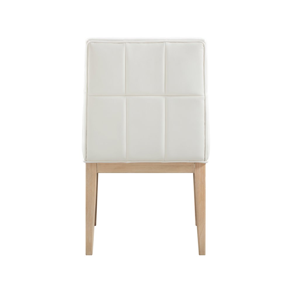 Adrian Cream Vegan Leather Dining Side Chair, Set of 2. Picture 4