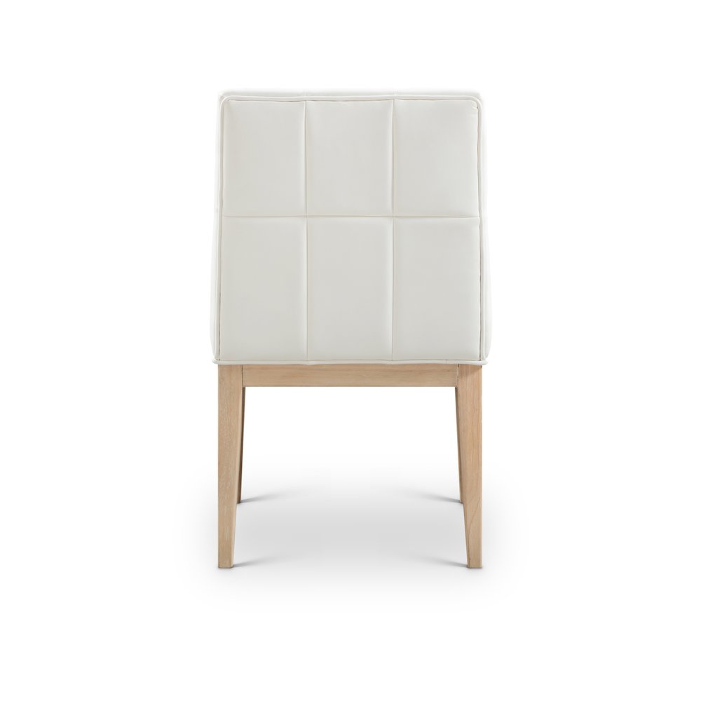 Adrian Cream Vegan Leather Dining Side Chair, Set of 2. Picture 8