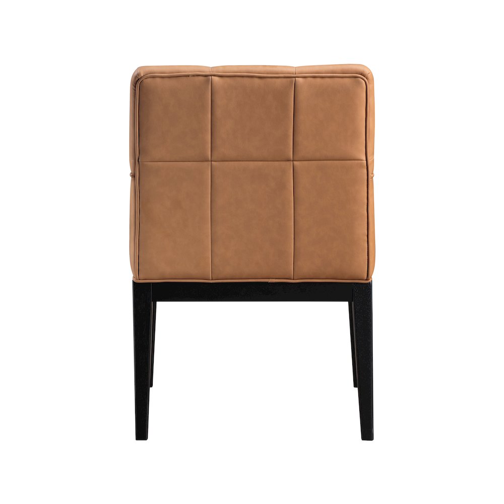 Adrian Cognac Vegan Leather Dining Arm Chair, Set of 2. Picture 4