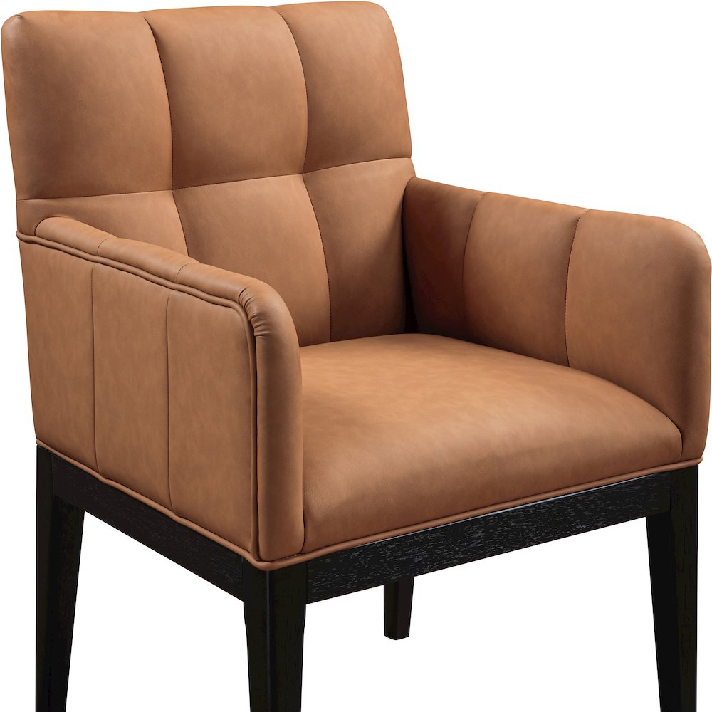 Adrian Cognac Vegan Leather Dining Arm Chair, Set of 2. Picture 5