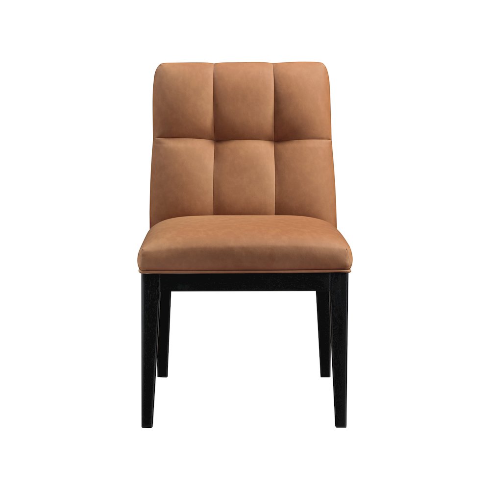 Adrian Cognac Vegan Leather Dining Side Chair, Set of 2. Picture 2