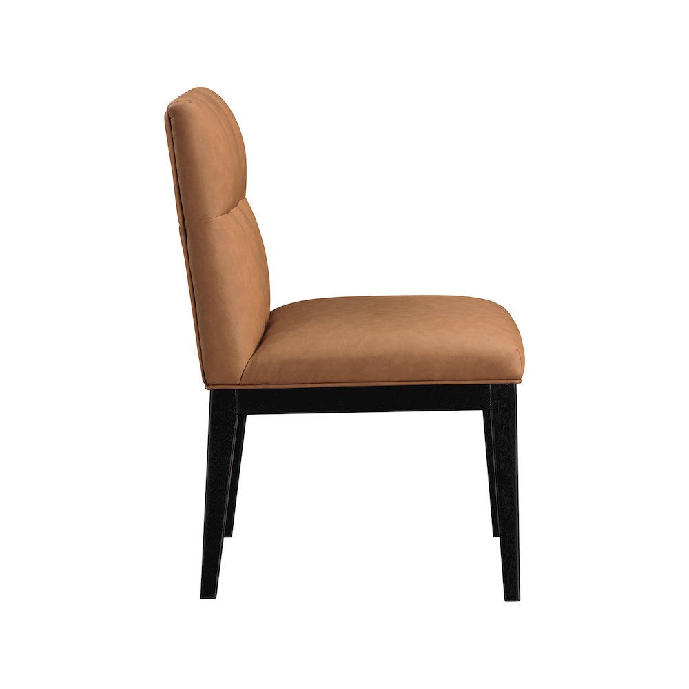 Adrian Cognac Vegan Leather Dining Side Chair, Set of 2. Picture 3