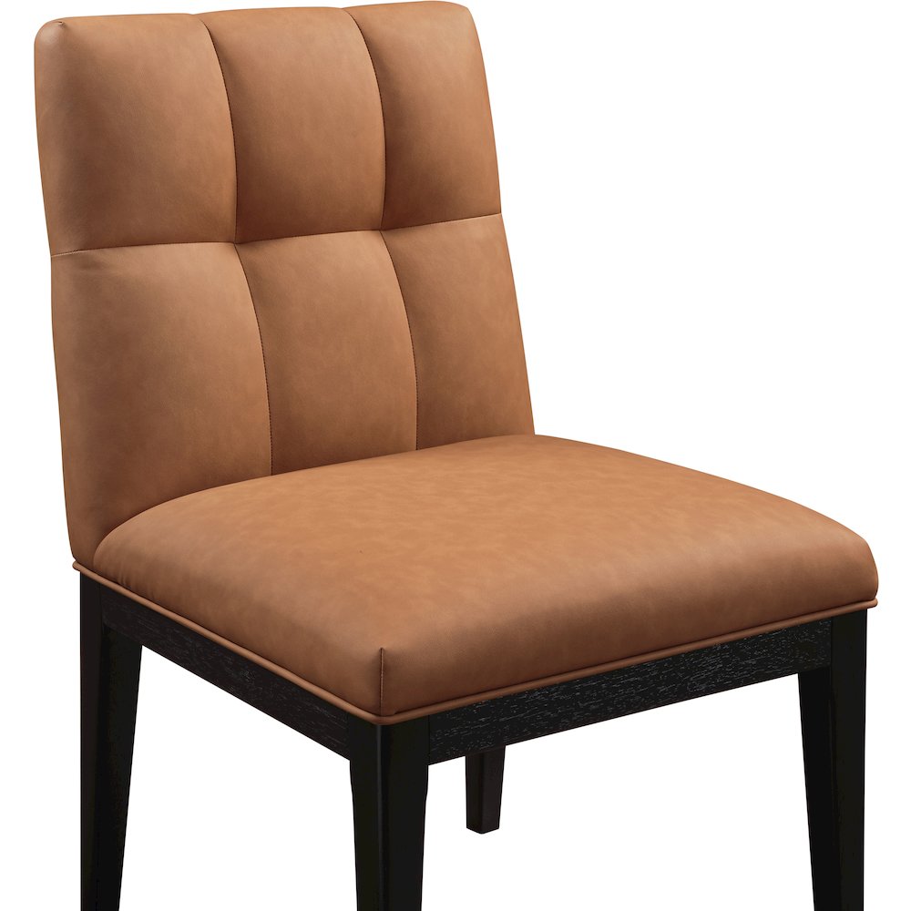 Adrian Cognac Vegan Leather Dining Side Chair, Set of 2. Picture 5