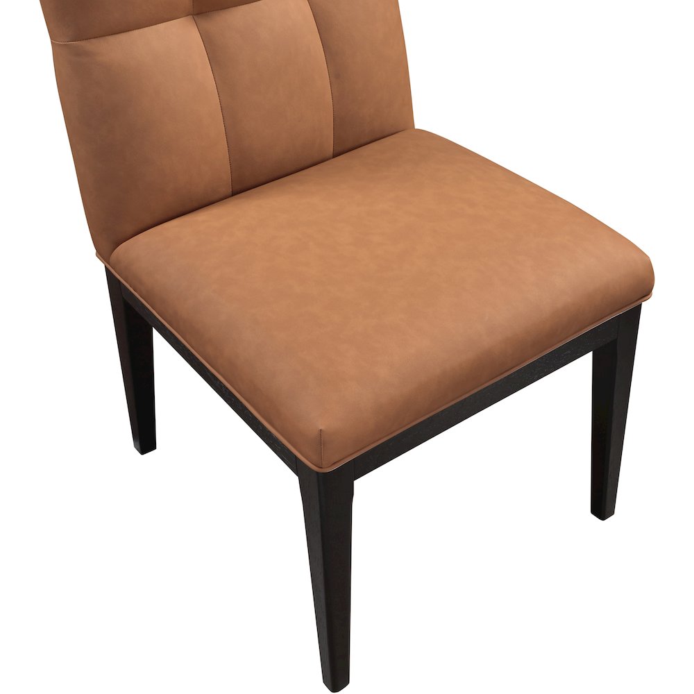 Adrian Cognac Vegan Leather Dining Side Chair, Set of 2. Picture 6