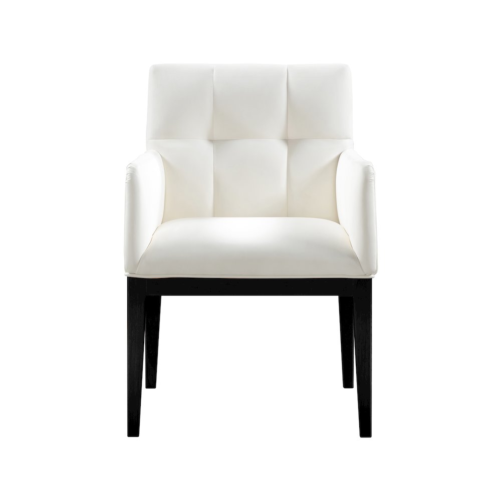 Adrian Cream Vegan Leather Dining Arm Chair, Set of 2. Picture 2