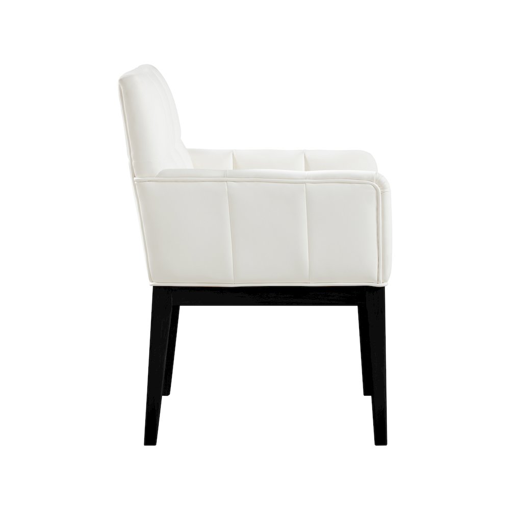 Adrian Cream Vegan Leather Dining Arm Chair, Set of 2. Picture 3