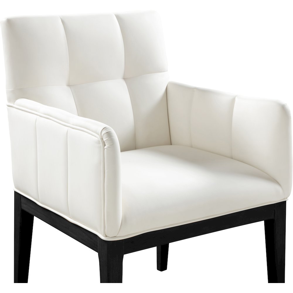 Adrian Cream Vegan Leather Dining Arm Chair, Set of 2. Picture 5