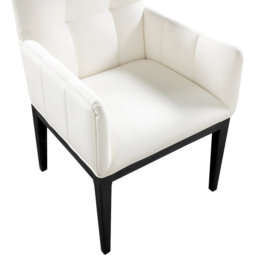 Adrian Cream Vegan Leather Dining Arm Chair, Set of 2. Picture 6