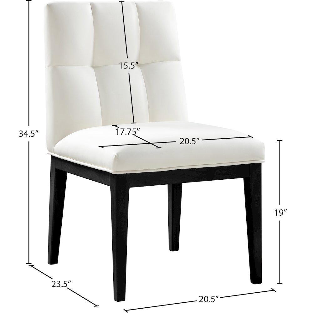Adrian Cream Vegan Leather Dining Side Chair, Set of 2. Picture 8