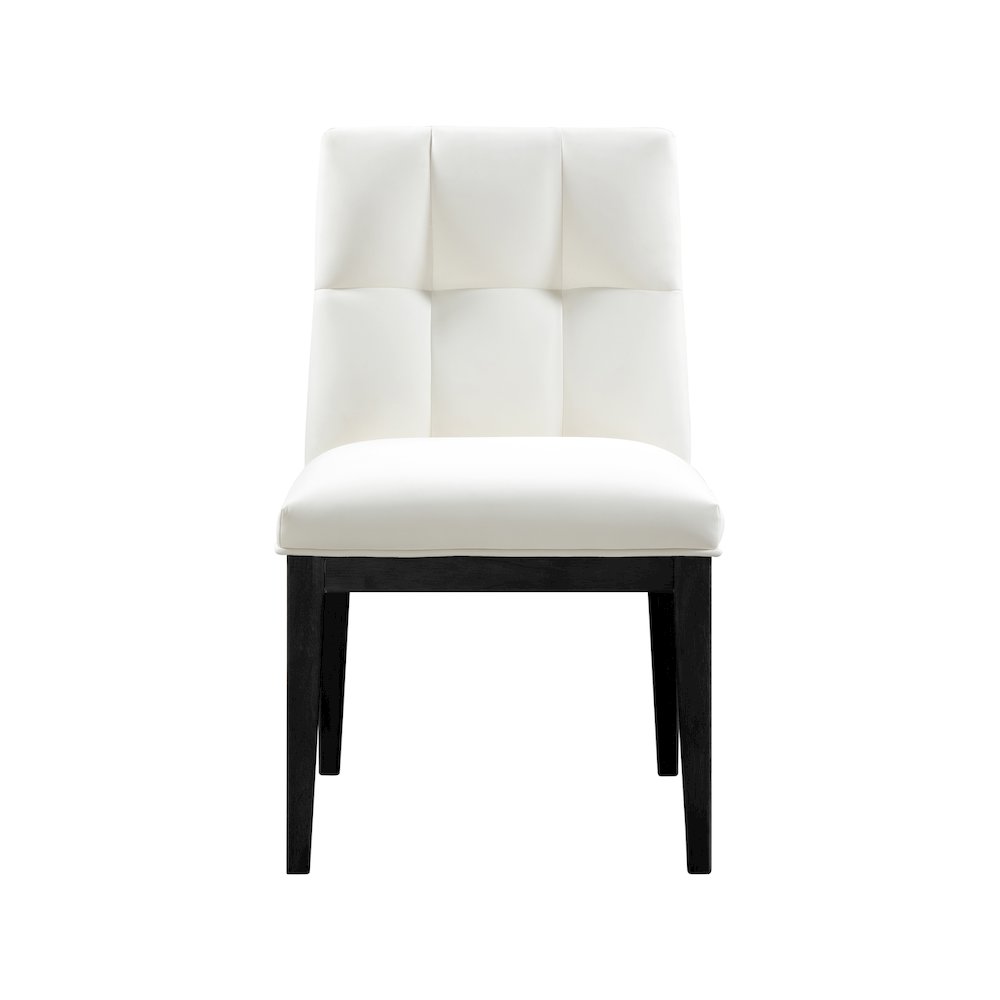 Adrian Cream Vegan Leather Dining Side Chair, Set of 2. Picture 2