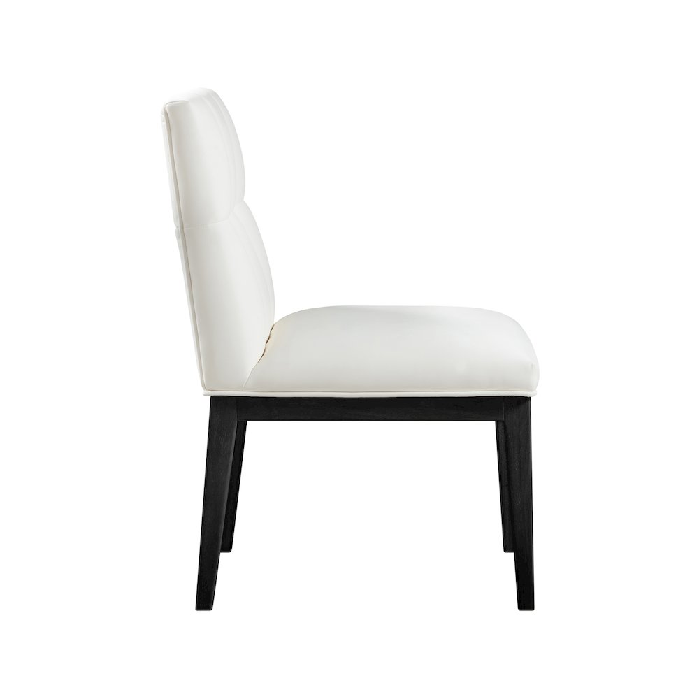 Adrian Cream Vegan Leather Dining Side Chair, Set of 2. Picture 3