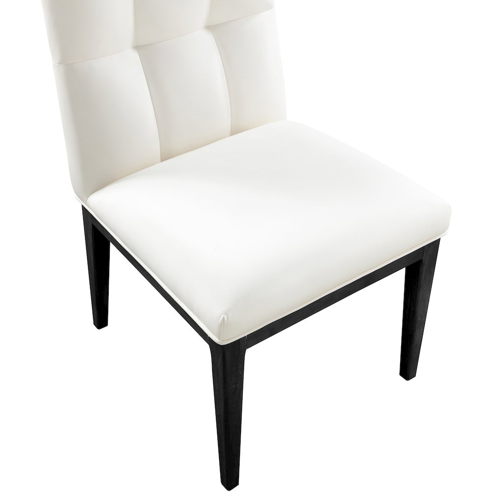 Adrian Cream Vegan Leather Dining Side Chair, Set of 2. Picture 6