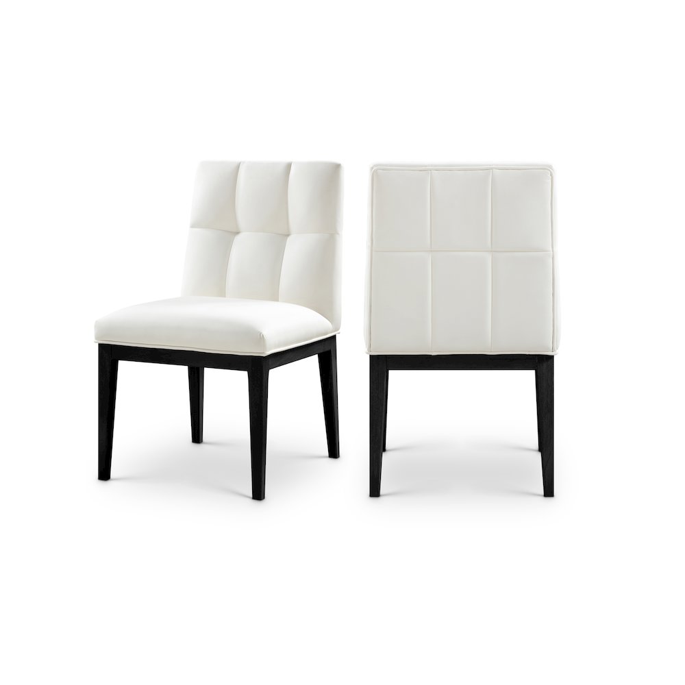 Adrian Cream Vegan Leather Dining Side Chair, Set of 2. Picture 1