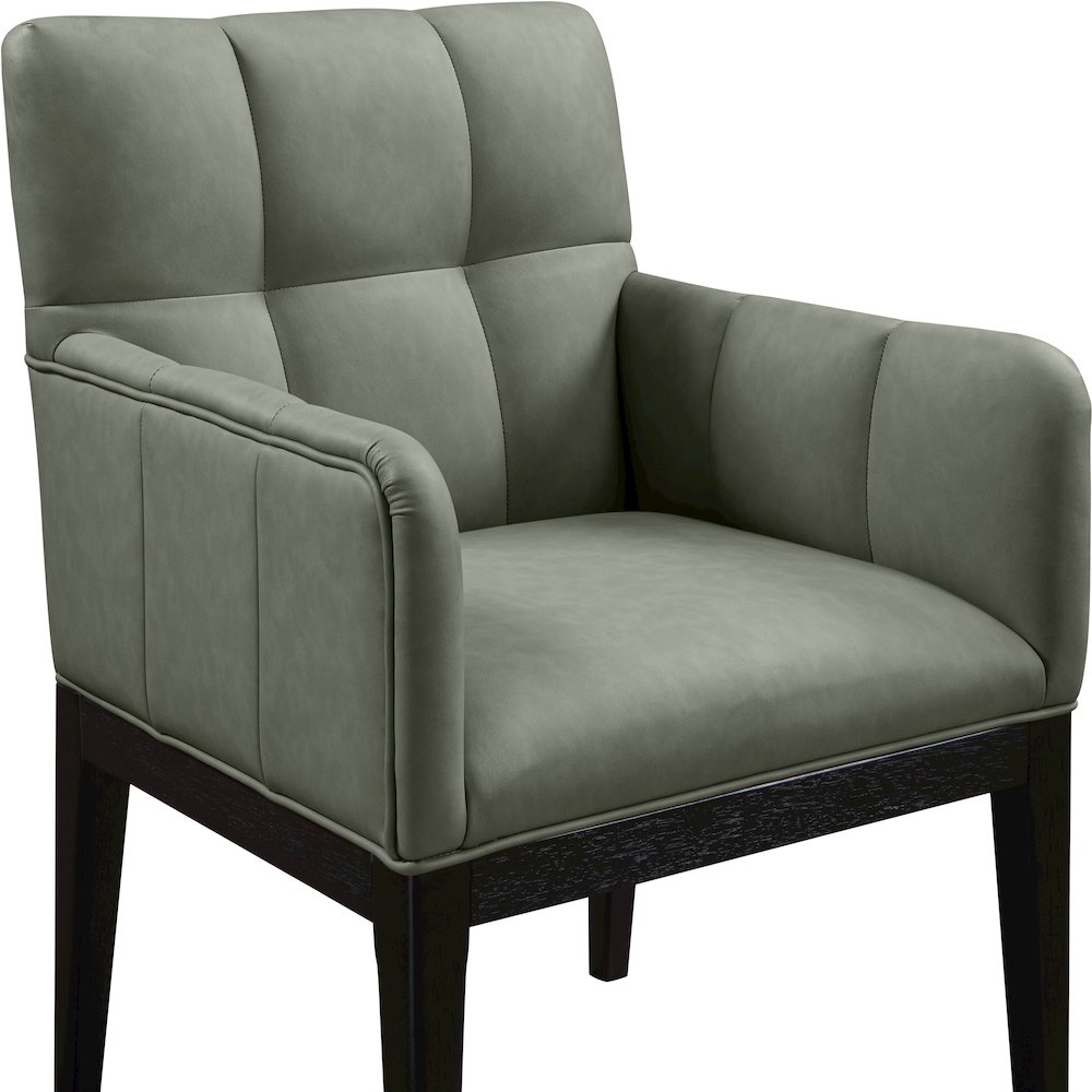 Adrian Green Vegan Leather Dining Arm Chair, Set of 2. Picture 5