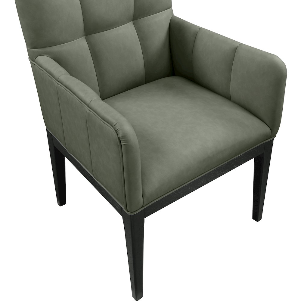 Adrian Green Vegan Leather Dining Arm Chair, Set of 2. Picture 6