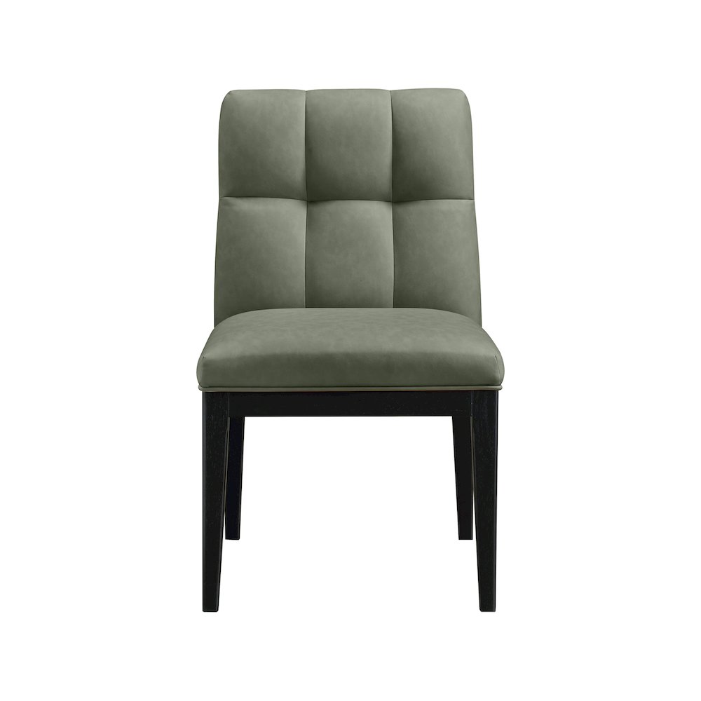 Adrian Green Vegan Leather Dining Side Chair, Set of 2. Picture 2