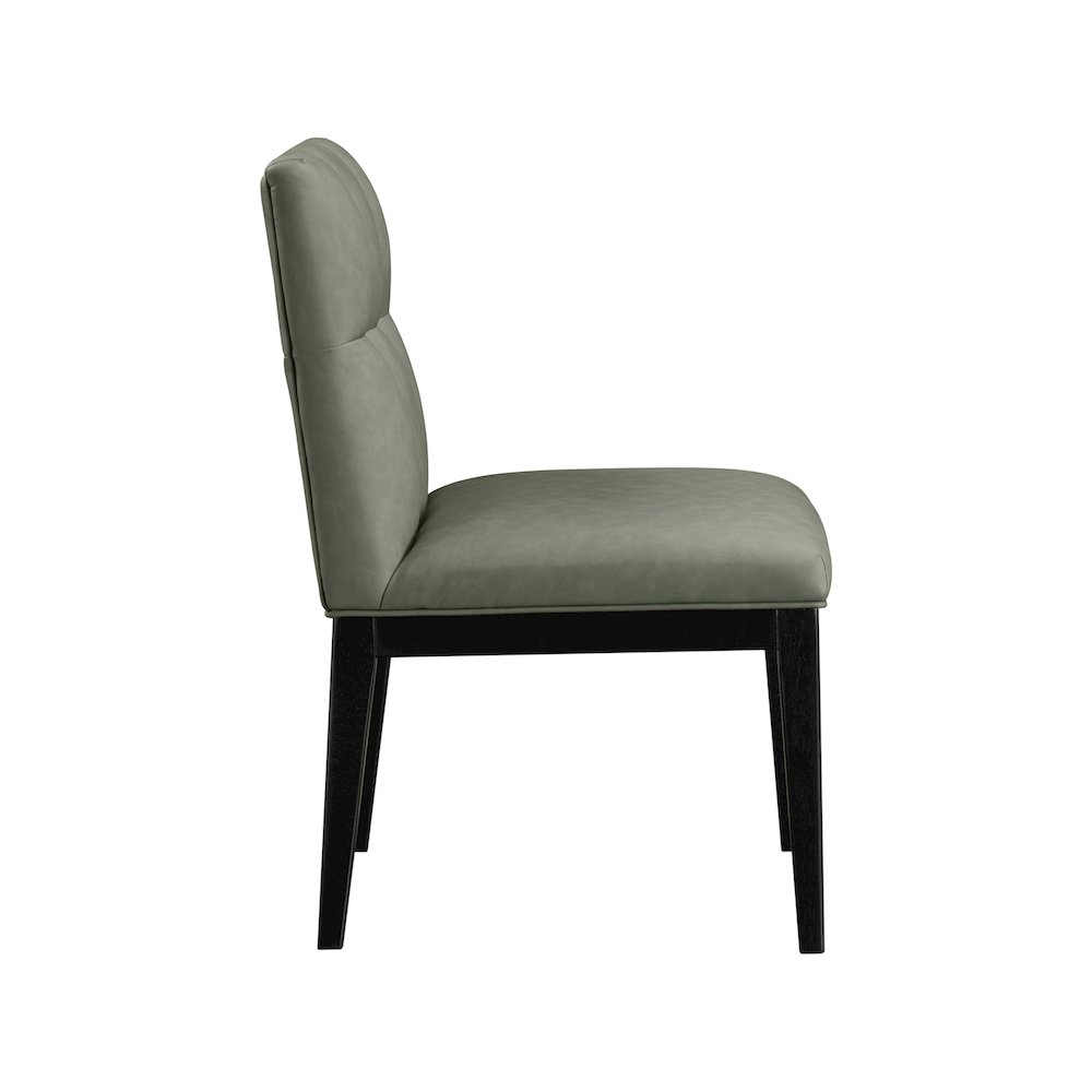 Adrian Green Vegan Leather Dining Side Chair, Set of 2. Picture 3
