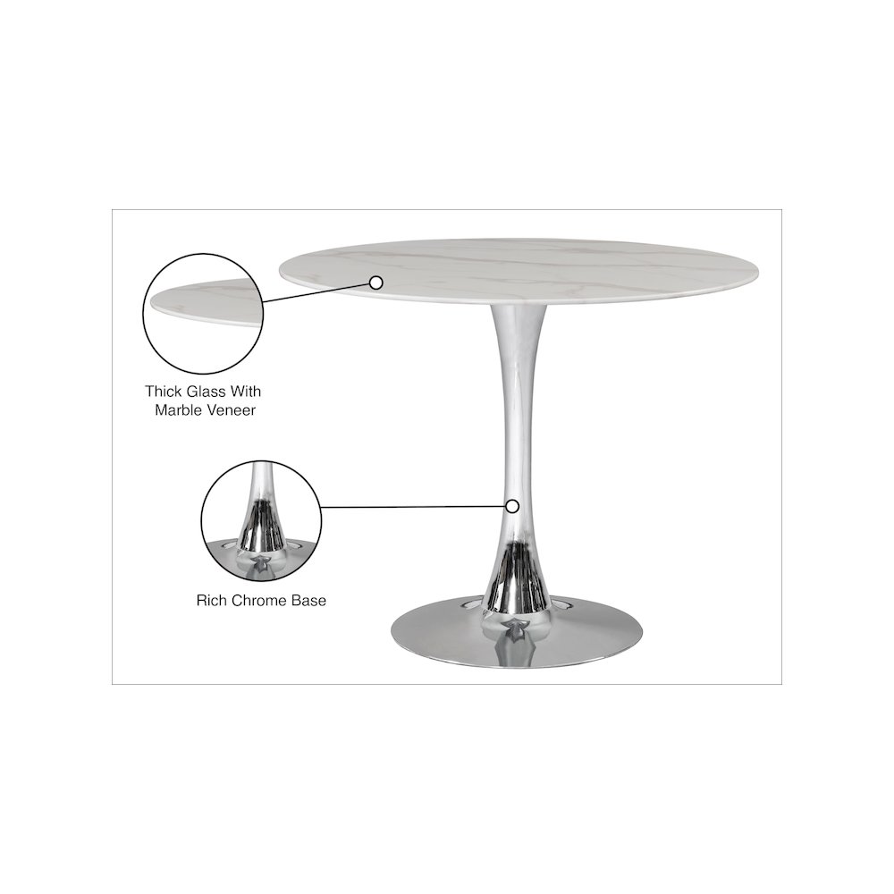 Holly Chrome Dining Table. Picture 4