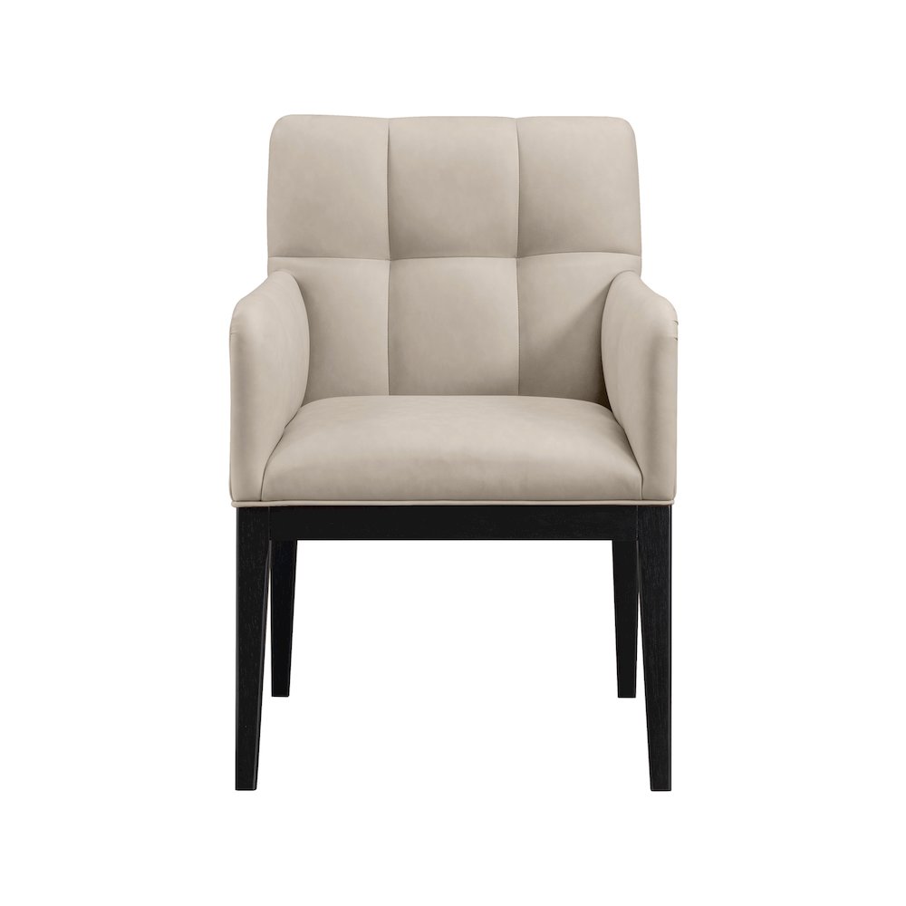 Adrian Taupe Vegan Leather Dining Arm Chair, Set of 2. Picture 2
