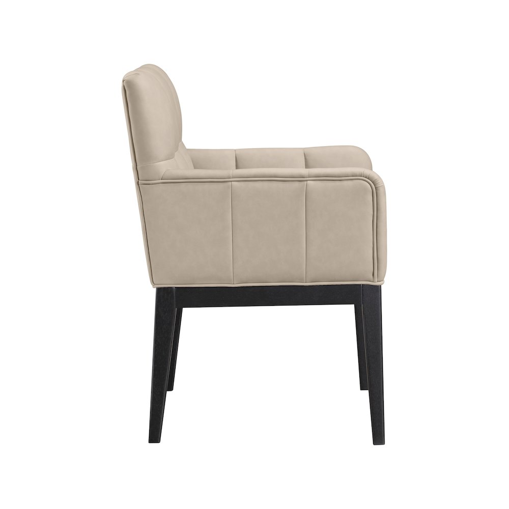 Adrian Taupe Vegan Leather Dining Arm Chair, Set of 2. Picture 3