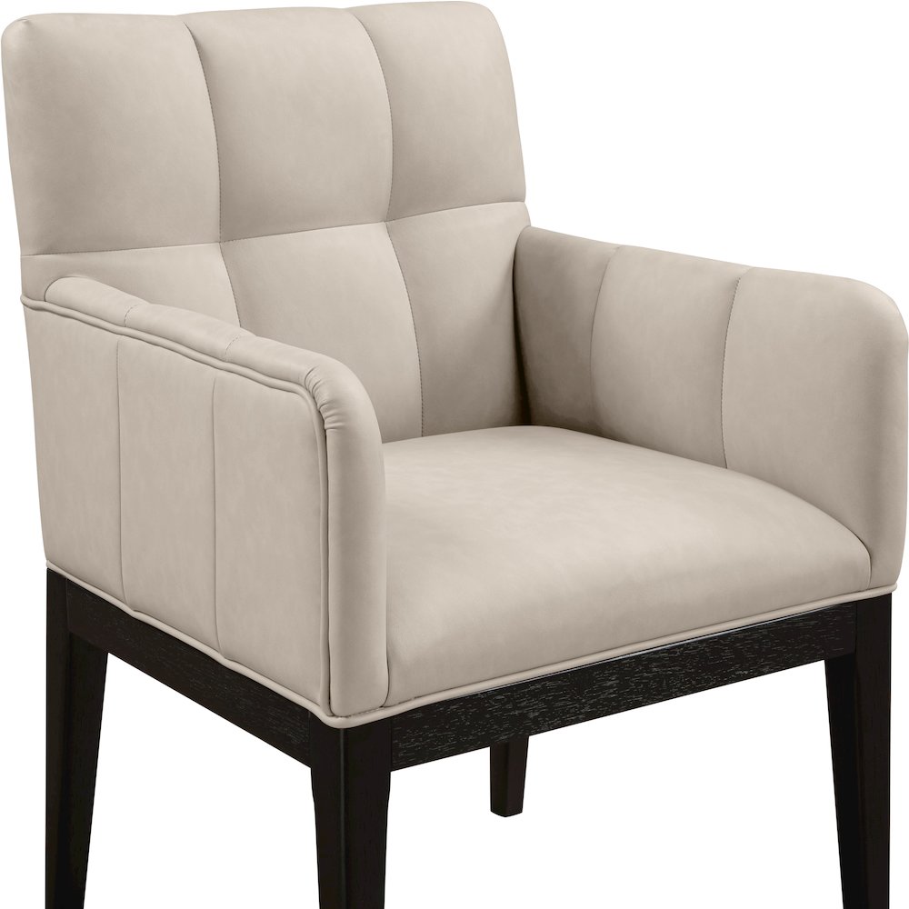 Adrian Taupe Vegan Leather Dining Arm Chair, Set of 2. Picture 5