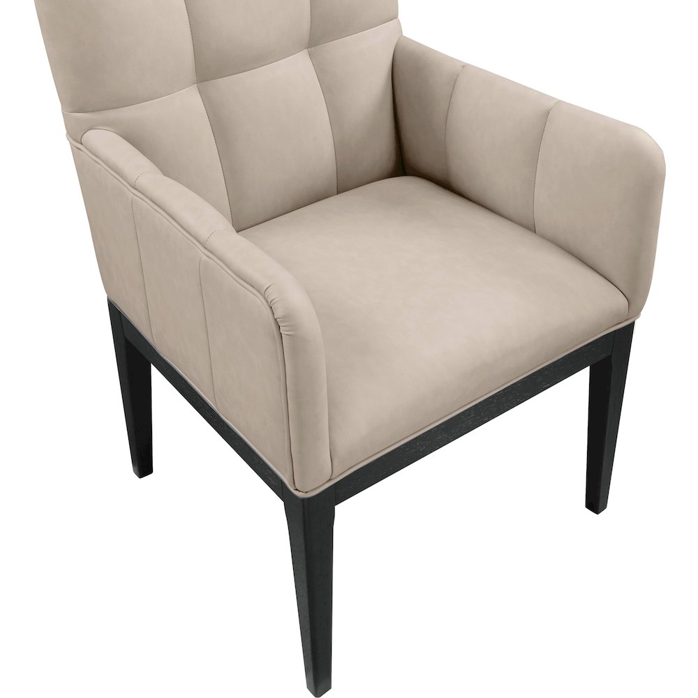 Adrian Taupe Vegan Leather Dining Arm Chair, Set of 2. Picture 6