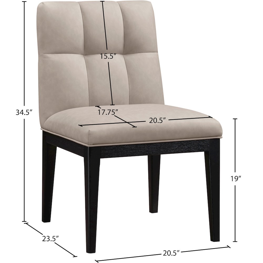 Adrian Taupe Vegan Leather Dining Side Chair, Set of 2. Picture 8