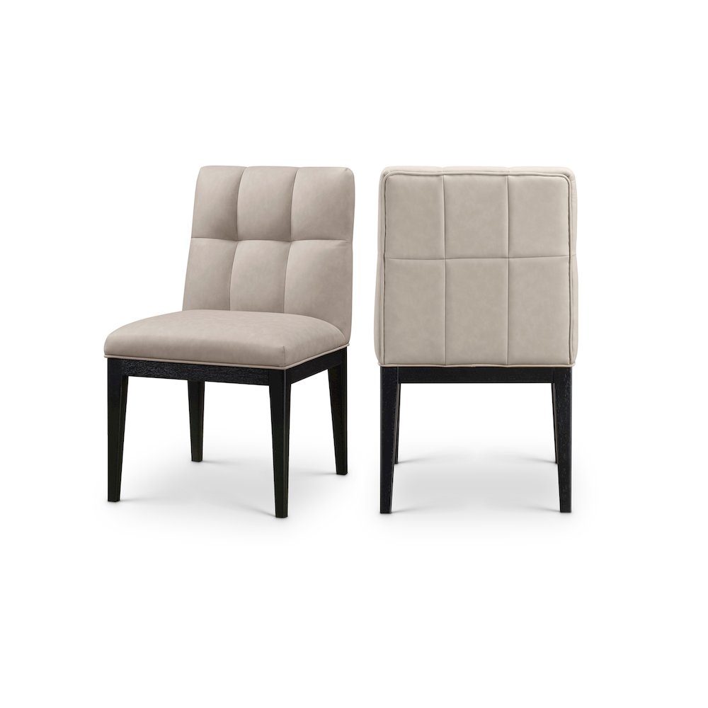 Adrian Taupe Vegan Leather Dining Side Chair, Set of 2. Picture 1