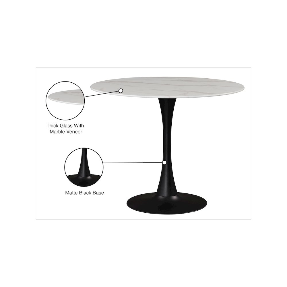 Holly Matte Black Dining Table. Picture 4