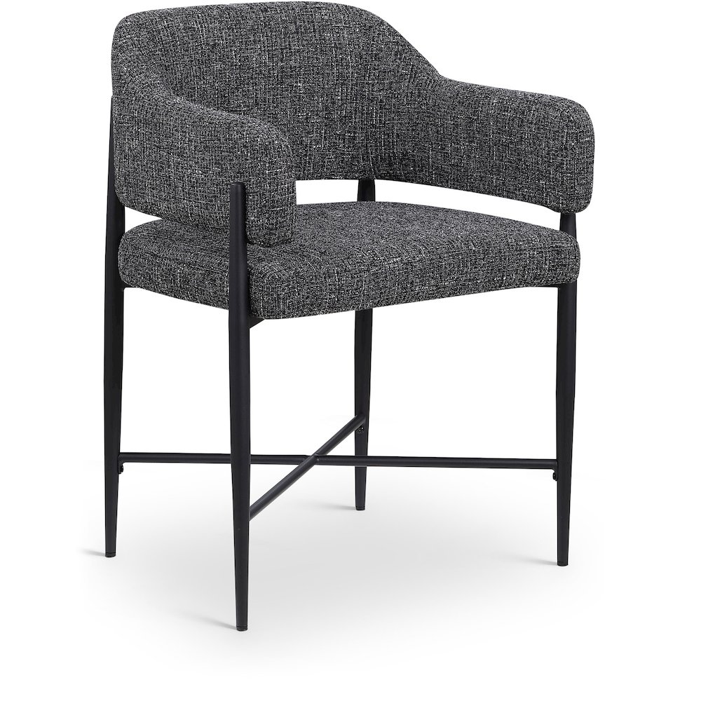 Dame Black Fabric Upholstered Dining Chair, Set of 2. Picture 2