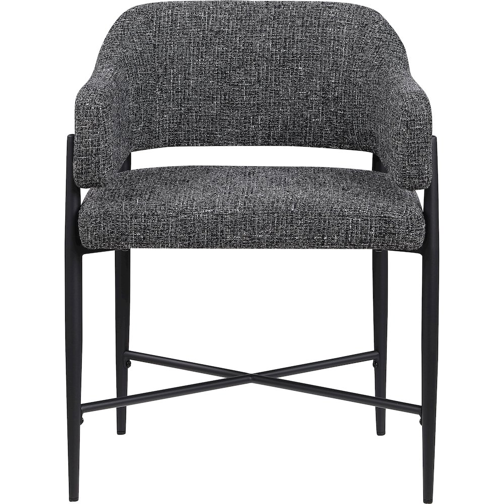 Dame Black Fabric Upholstered Dining Chair, Set of 2. Picture 3