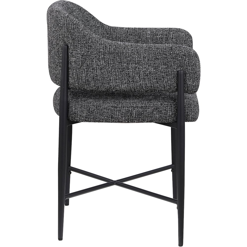 Dame Black Fabric Upholstered Dining Chair, Set of 2. Picture 4