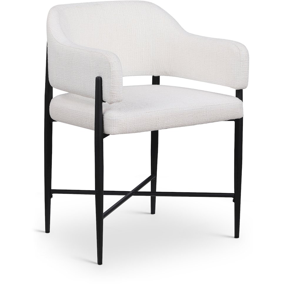 Dame Cream Fabric Upholstered Dining Chair, Set of 2. Picture 2