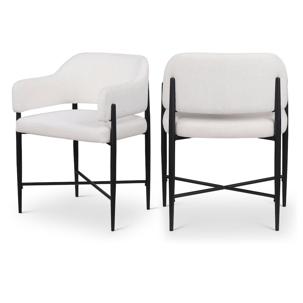 Dame Cream Fabric Upholstered Dining Chair, Set of 2. Picture 1