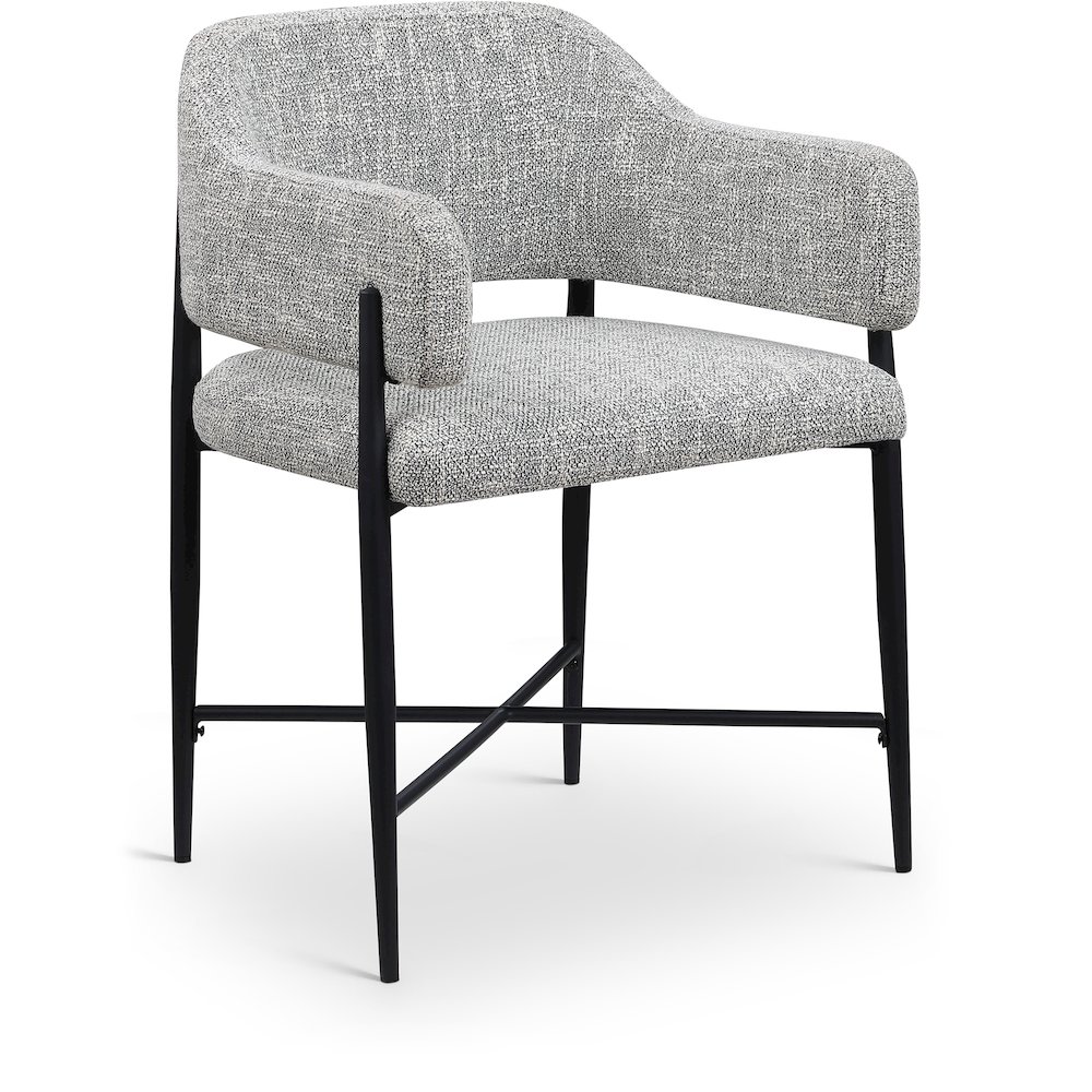 Dame Grey Fabric Upholstered Dining Chair, Set of 2. Picture 2