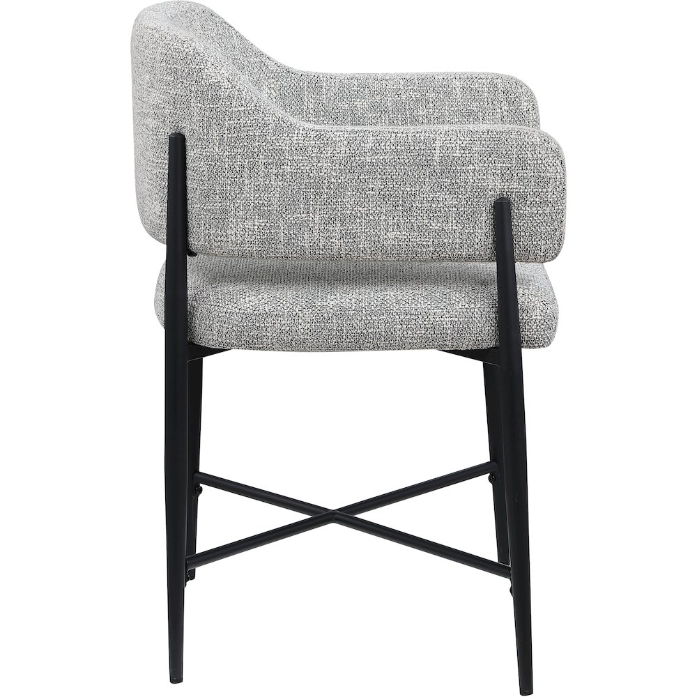 Dame Grey Fabric Upholstered Dining Chair, Set of 2. Picture 4