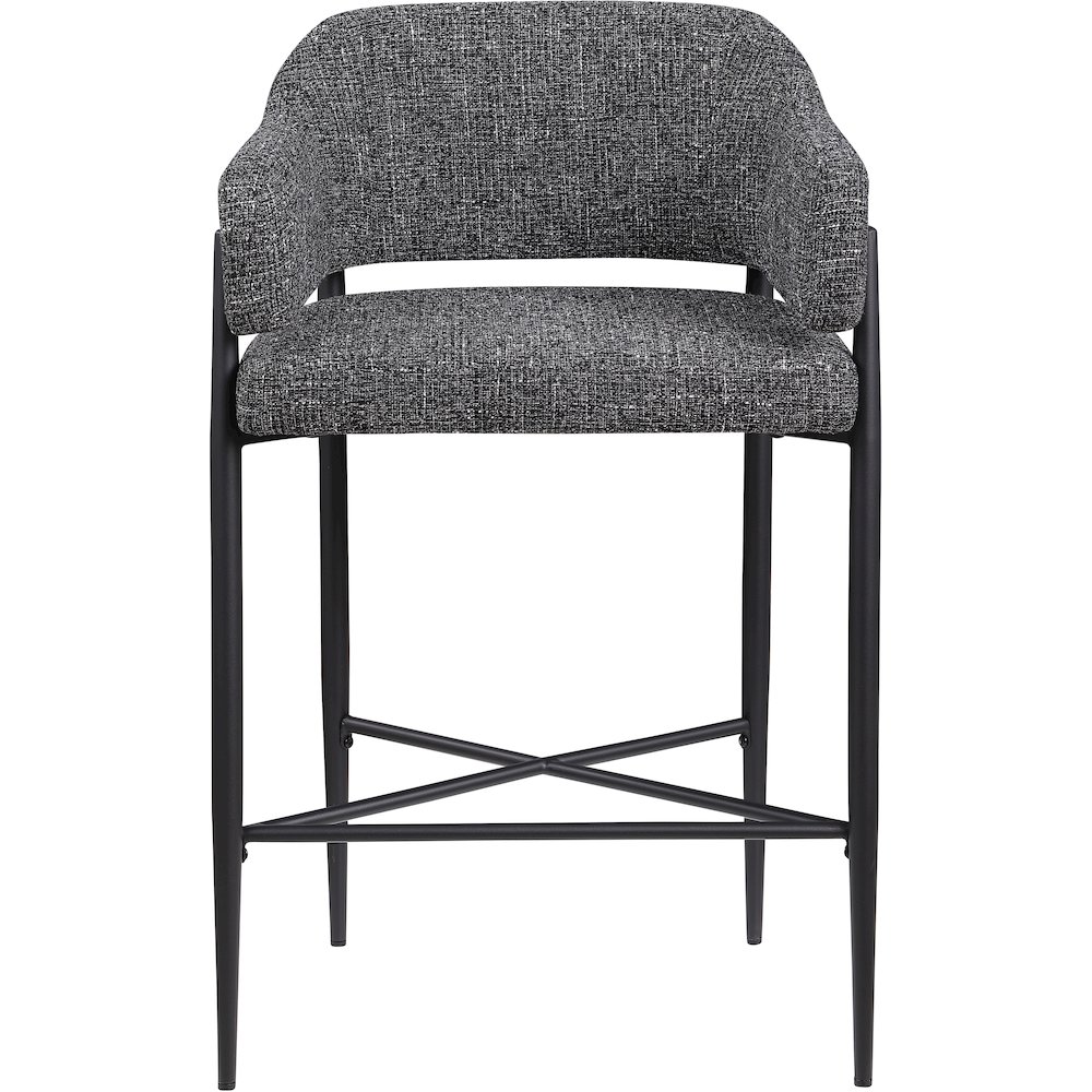 Dame Black Fabric Upholstered Counter Stool, Set of 2. Picture 3