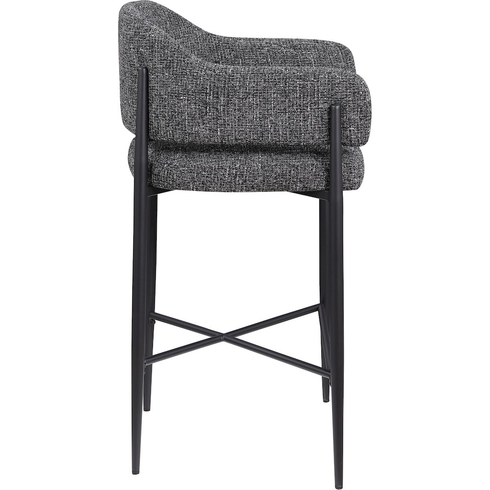 Dame Black Fabric Upholstered Counter Stool, Set of 2. Picture 4