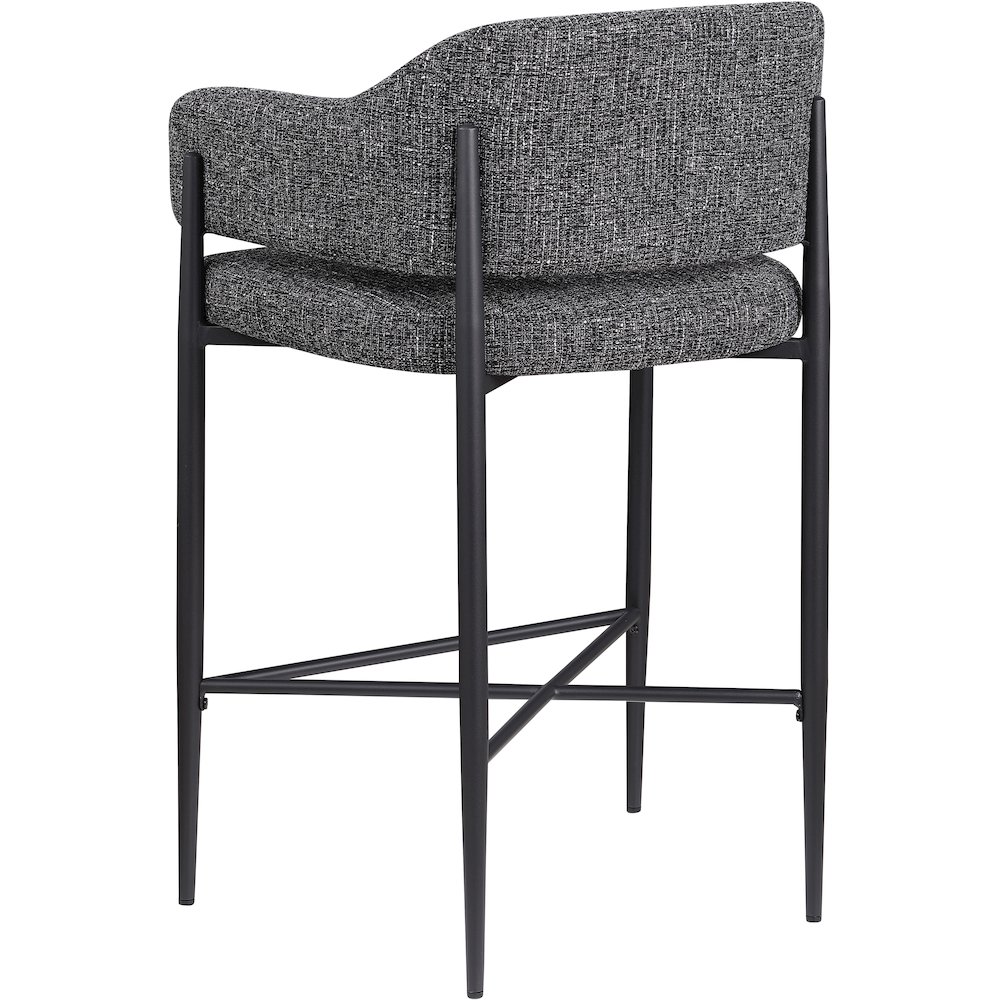 Dame Black Fabric Upholstered Counter Stool, Set of 2. Picture 6