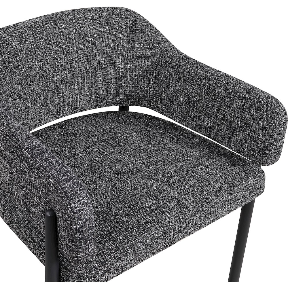 Dame Black Fabric Upholstered Counter Stool, Set of 2. Picture 9