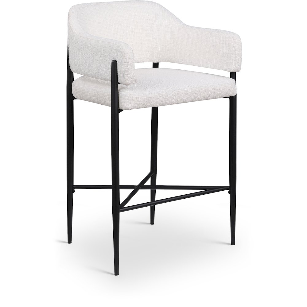 Dame Cream Fabric Upholstered Counter Stool, Set of 2. Picture 2