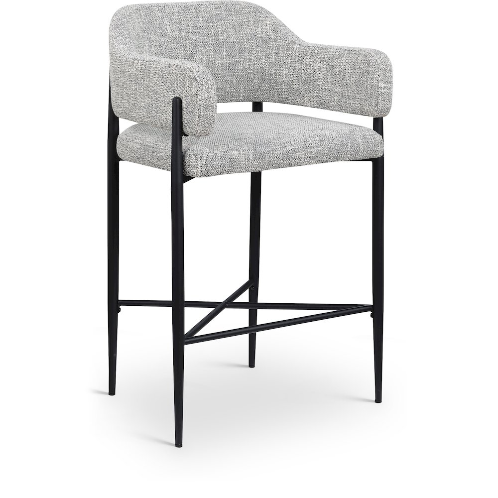 Dame Grey Fabric Upholstered Counter Stool, Set of 2. Picture 2