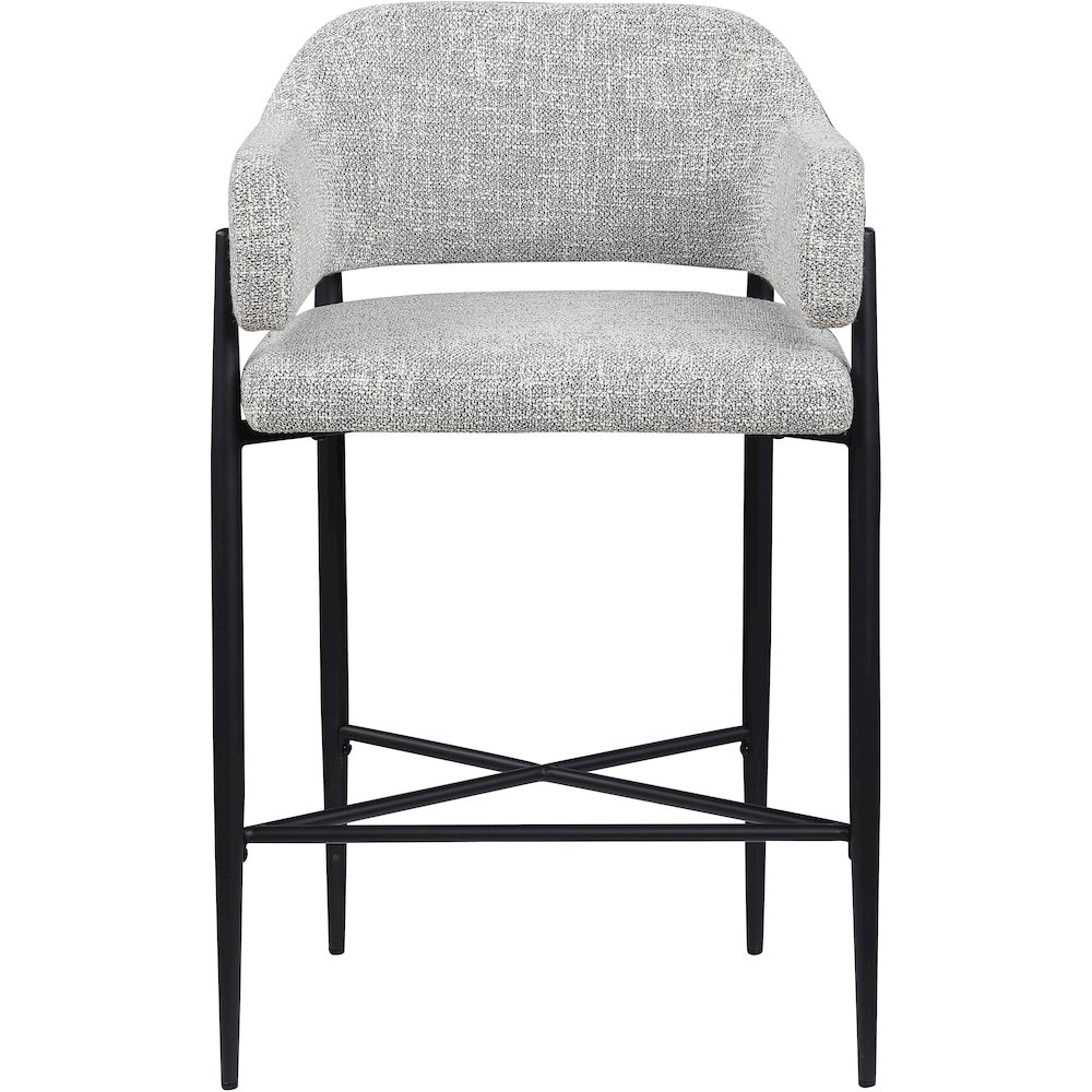 Dame Grey Fabric Upholstered Counter Stool, Set of 2. Picture 3