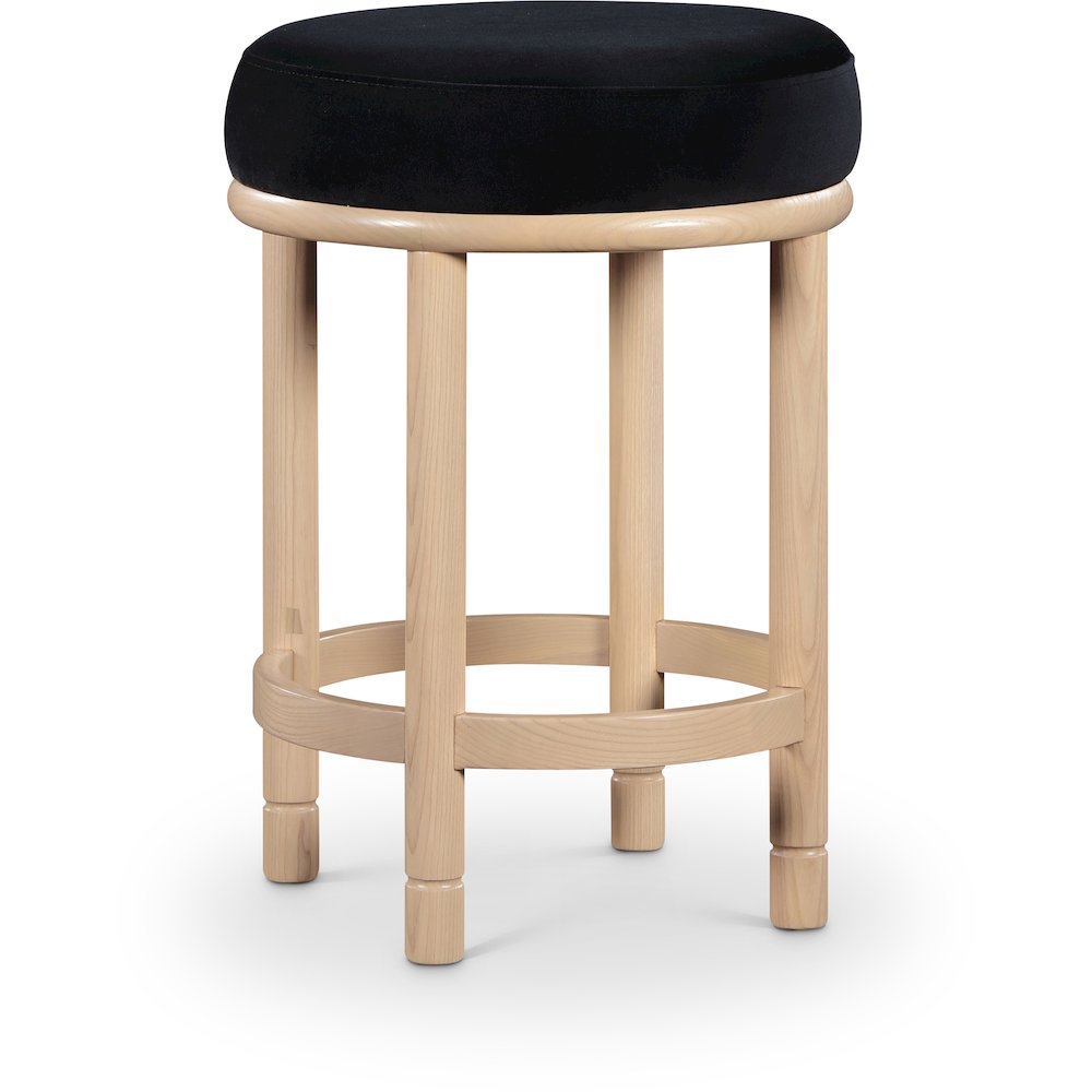 Monette Black Velvet Counter Stool. Picture 1