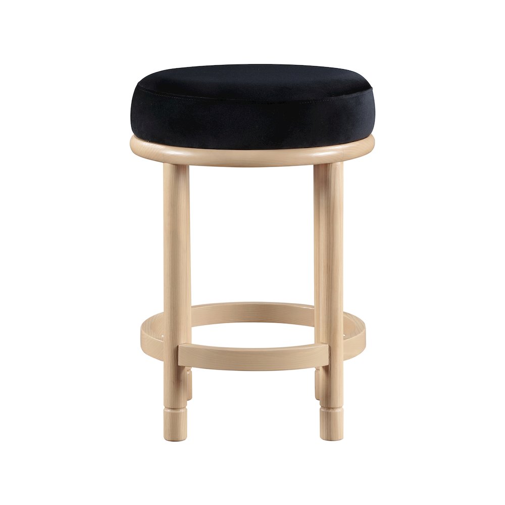 Monette Black Velvet Counter Stool. Picture 2
