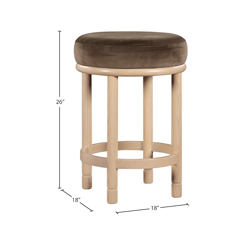 Monette Brown Velvet Counter Stool. Picture 5
