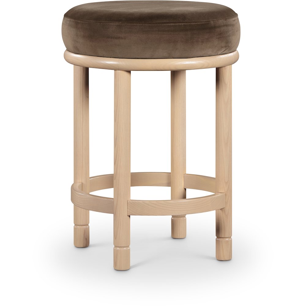 Monette Brown Velvet Counter Stool. Picture 1