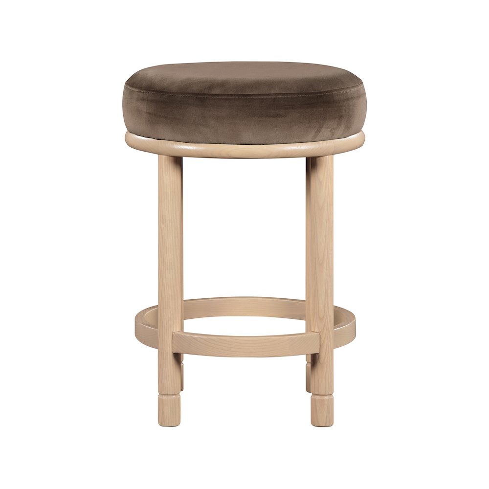 Monette Brown Velvet Counter Stool. Picture 2