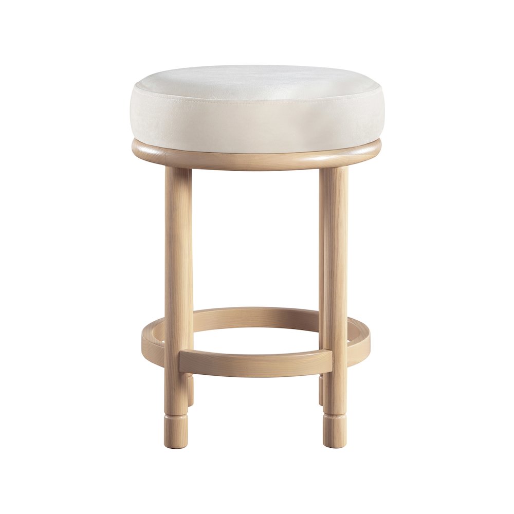 Monette Cream Velvet Counter Stool. Picture 2